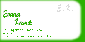 emma kamp business card